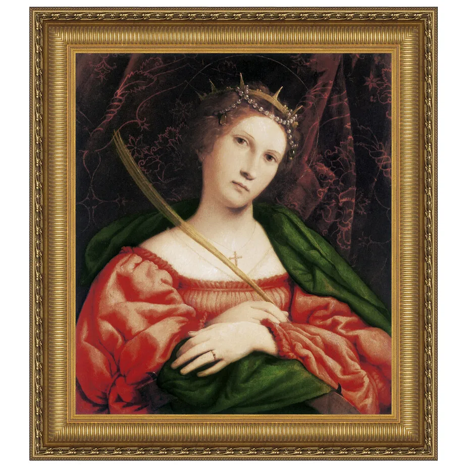 Saint Catherine of Alexandria Framed Canvas Replica Painting: Grande