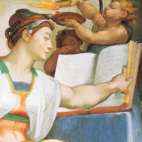 The Erythraean Sibyl Framed Canvas Replica Painting: Medium