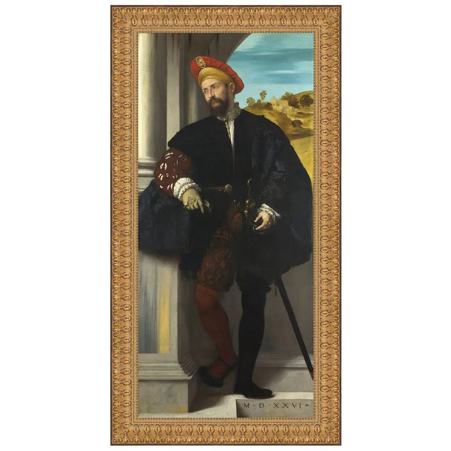Portrait of a Man Framed Canvas Replica Painting: Small