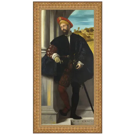 Portrait of a Man Framed Canvas Replica Painting: Large