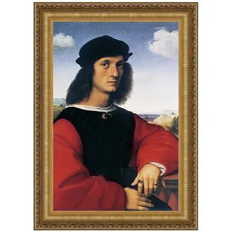 Portrait of Agnolo Doni Framed Canvas Replica Painting: Small