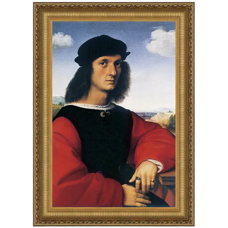 Portrait of Agnolo Doni Framed Canvas Replica Painting: Medium