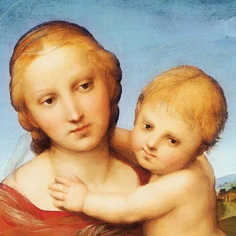 Madonna and Child (Cowper Madonna) Framed Canvas Replica Painting: Small