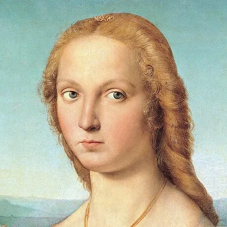 Young Woman with Unicorn Framed Canvas Replica Painting: Grande
