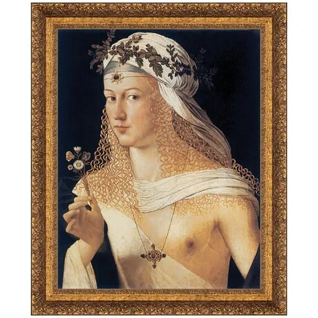Idealized Portrait of a Courtesan Framed Canvas Replica Painting: Large