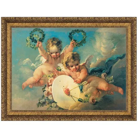 La Cible d'Amour Framed Canvas Replica Painting: Grande