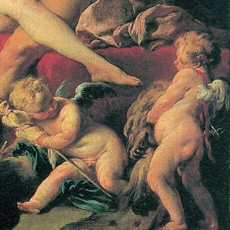 Hercules and Omphale Framed Canvas Replica Painting: Large