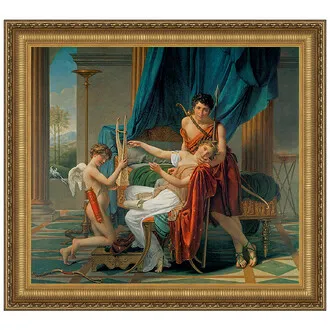 Sappho and Phaon Framed Canvas Replica Painting: Medium