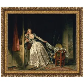 The Stolen Kiss Framed Canvas Replica Painting: Small