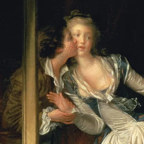 The Stolen Kiss Framed Canvas Replica Painting: Large