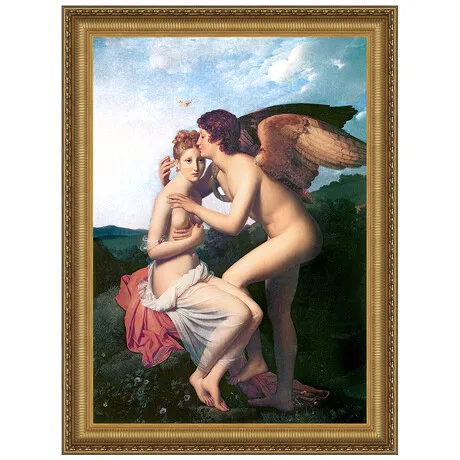 Psyche and Cupid Framed Canvas Replica Painting: Large