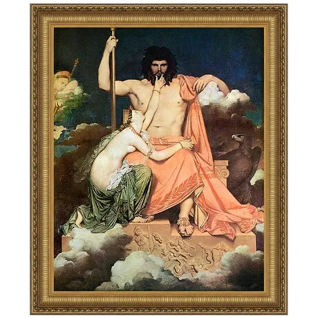 Jupiter and Thetis Framed Canvas Replica Painting: Grande