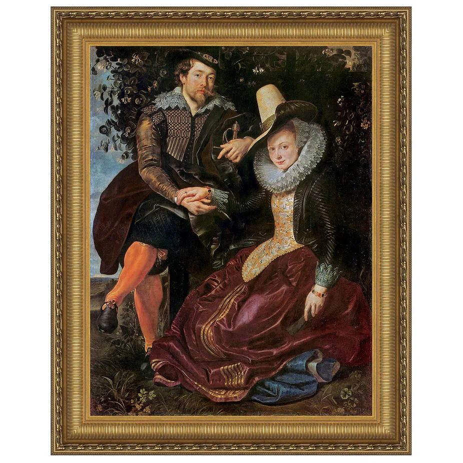 The Honeysuckle Bower Framed Canvas Replica Painting: Large