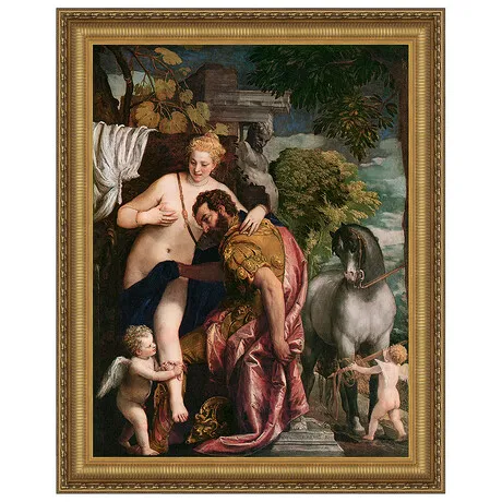 Venus and Mars United by Love Framed Canvas Replica Painting: Small