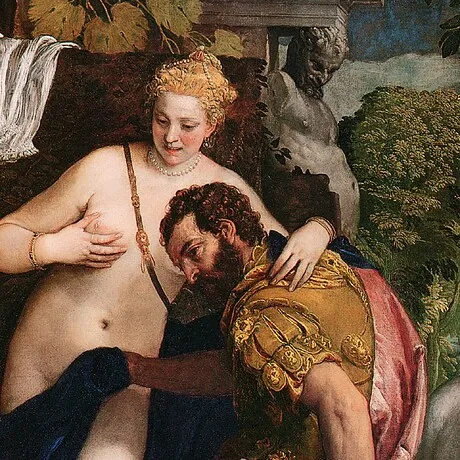 Venus and Mars United by Love Framed Canvas Replica Painting: Medium