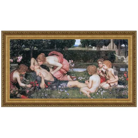 The Awakening of Adonis Framed Canvas Replica Painting: Large