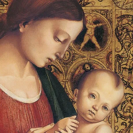 Madonna and Child Framed Canvas Replica Painting: Grande