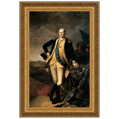 George Washington Battle of Princeton Framed Canvas Replica Painting: Small