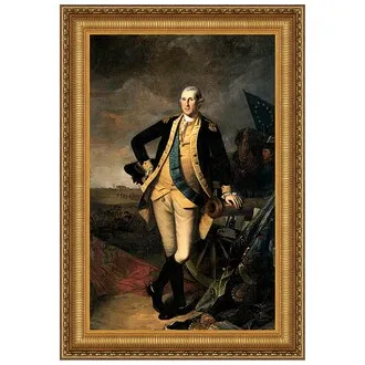 George Washington Battle of Princeton Framed Canvas Replica Painting: Small