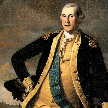George Washington Battle of Princeton Framed Canvas Replica Painting: Medium