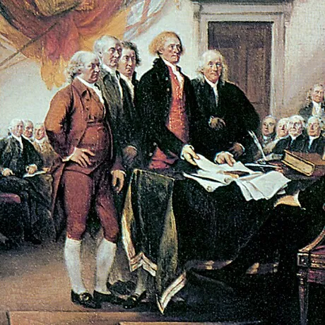 Declaration of Independence Framed Canvas Replica Painting: Large
