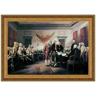 Declaration of Independence Framed Canvas Replica Painting: Large