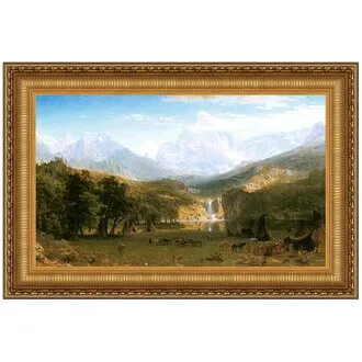 Rocky Mountains, Lander's Peak Framed Canvas Replica Painting: Large