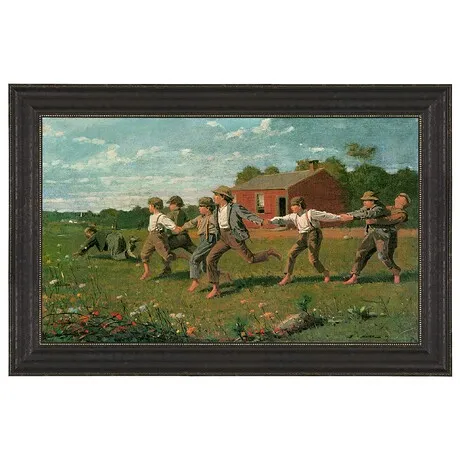 Snap the Whip Framed Canvas Replica Painting: Medium