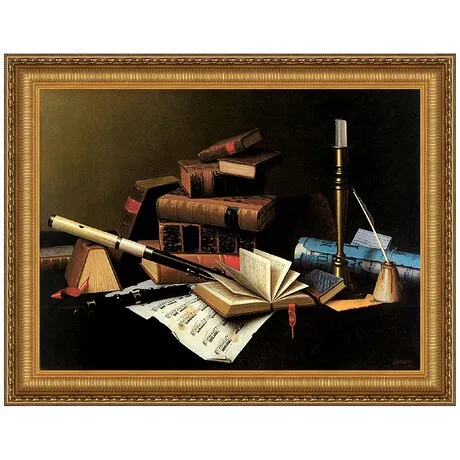 Music and Literature Framed Canvas Replica Painting: Large