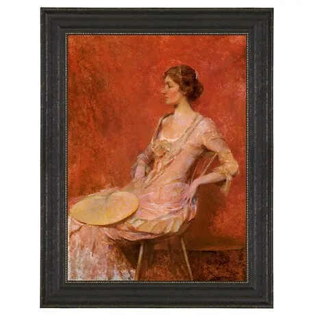The Palm Leaf Fan Framed Canvas Replica Painting: Grande