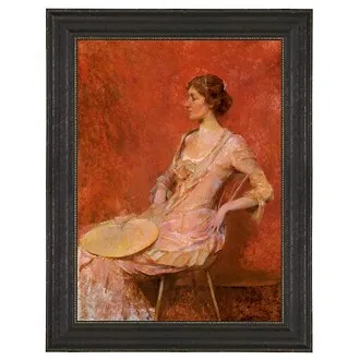 The Palm Leaf Fan Framed Canvas Replica Painting: Grande