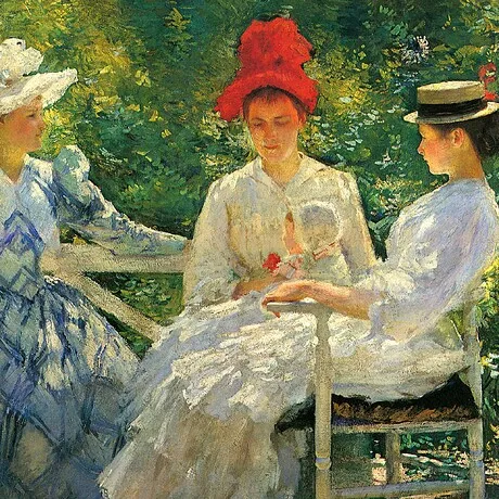 Three Sisters, June Sunlight Framed Canvas Replica Painting: Medium