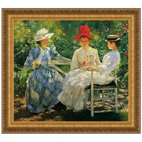 Three Sisters, June Sunlight Framed Canvas Replica Painting: Medium