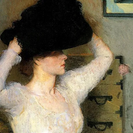 The Black Hat Framed Canvas Replica Painting: Medium