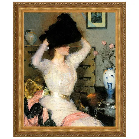 The Black Hat Framed Canvas Replica Painting: Medium