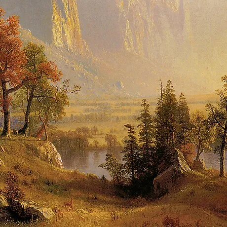 Yosemite Valley Framed Canvas Replica Painting: Grande