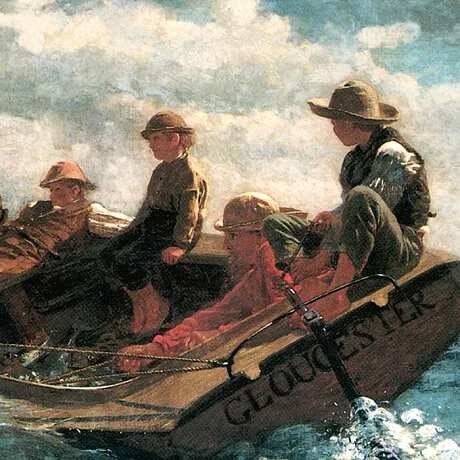 Breezing Up (A Fair Wind) Framed Canvas Replica Painting: Medium