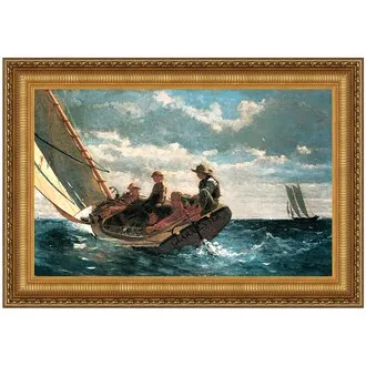 Breezing Up (A Fair Wind) Framed Canvas Replica Painting: Large