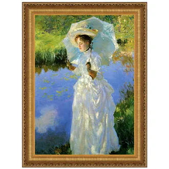 Morning Walk Framed Canvas Replica Painting: Medium