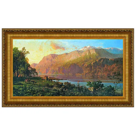 Emerald Lake Near Tahoe Framed Canvas Replica Painting: Small