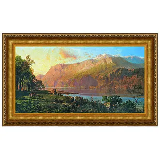 Emerald Lake Near Tahoe Framed Canvas Replica Painting: Small