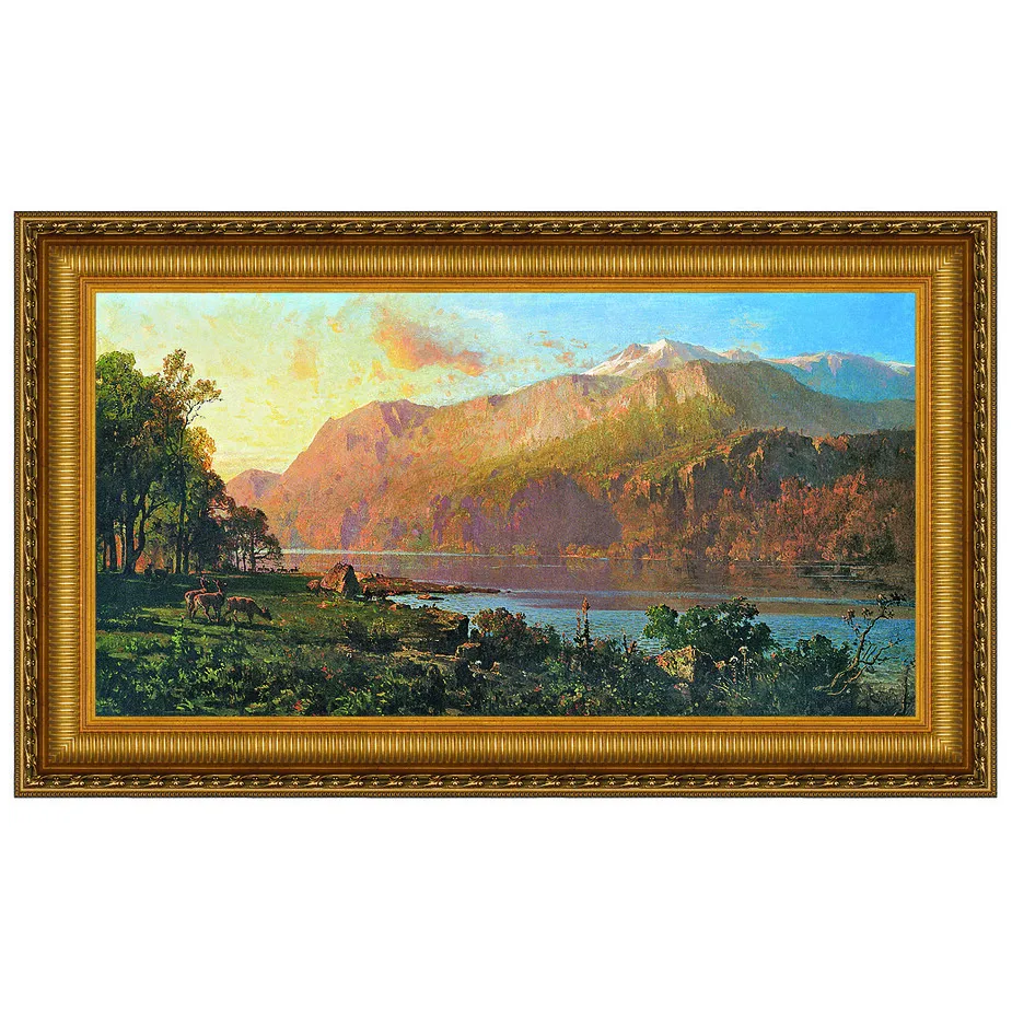Emerald Lake Near Tahoe Framed Canvas Replica Painting: Grande