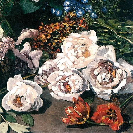 Spring Flowers Framed Canvas Replica Painting: Large
