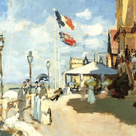 Hotel des Roches Noires, Trouville Framed Canvas Replica Painting: Medium