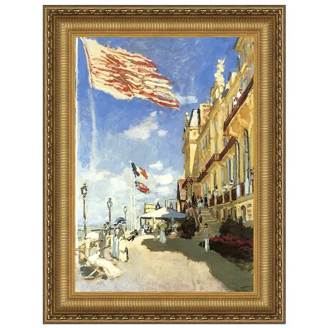 Hotel des Roches Noires, Trouville Framed Canvas Replica Painting: Grande