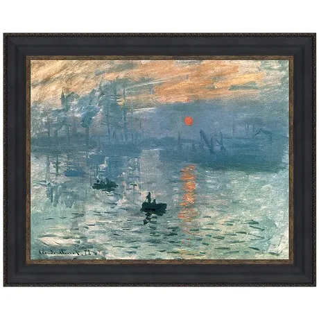 Impression Sunrise Framed Canvas Replica Painting: Large