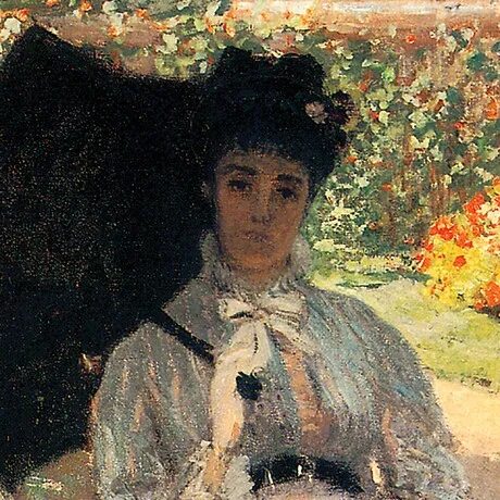 Camille in the Garden Framed Canvas Replica Painting: Small