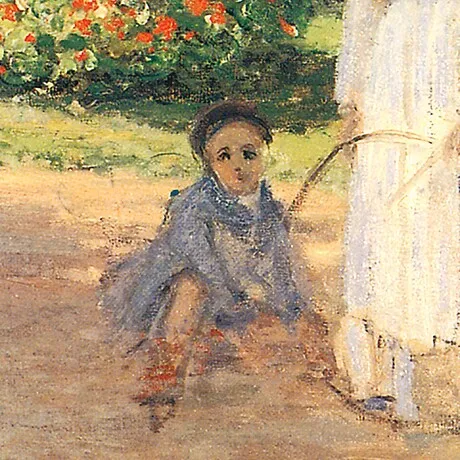 Camille in the Garden Framed Canvas Replica Painting: Small