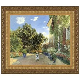 Artist's House at Argenteuil Framed Canvas Replica Painting: Small