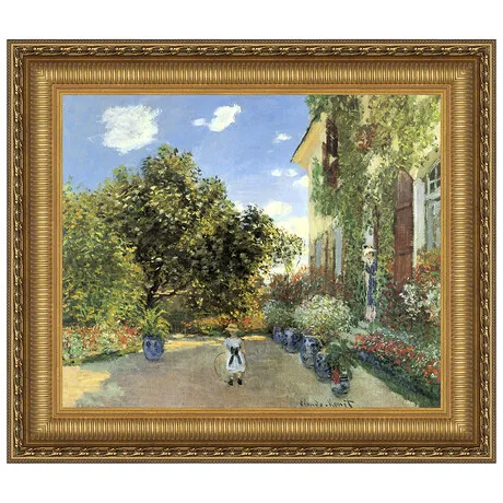 Artist's House at Argenteuil Framed Canvas Replica Painting: Medium